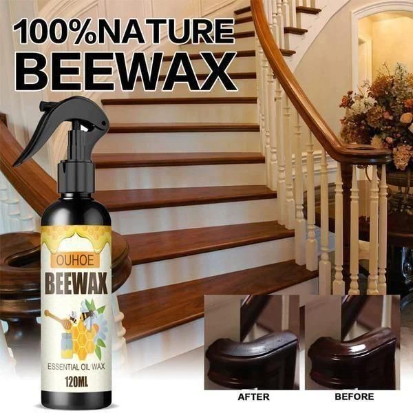 Natural Beeswax Spray, Furniture Polish & Cleaner for Wood (Pack of 2)